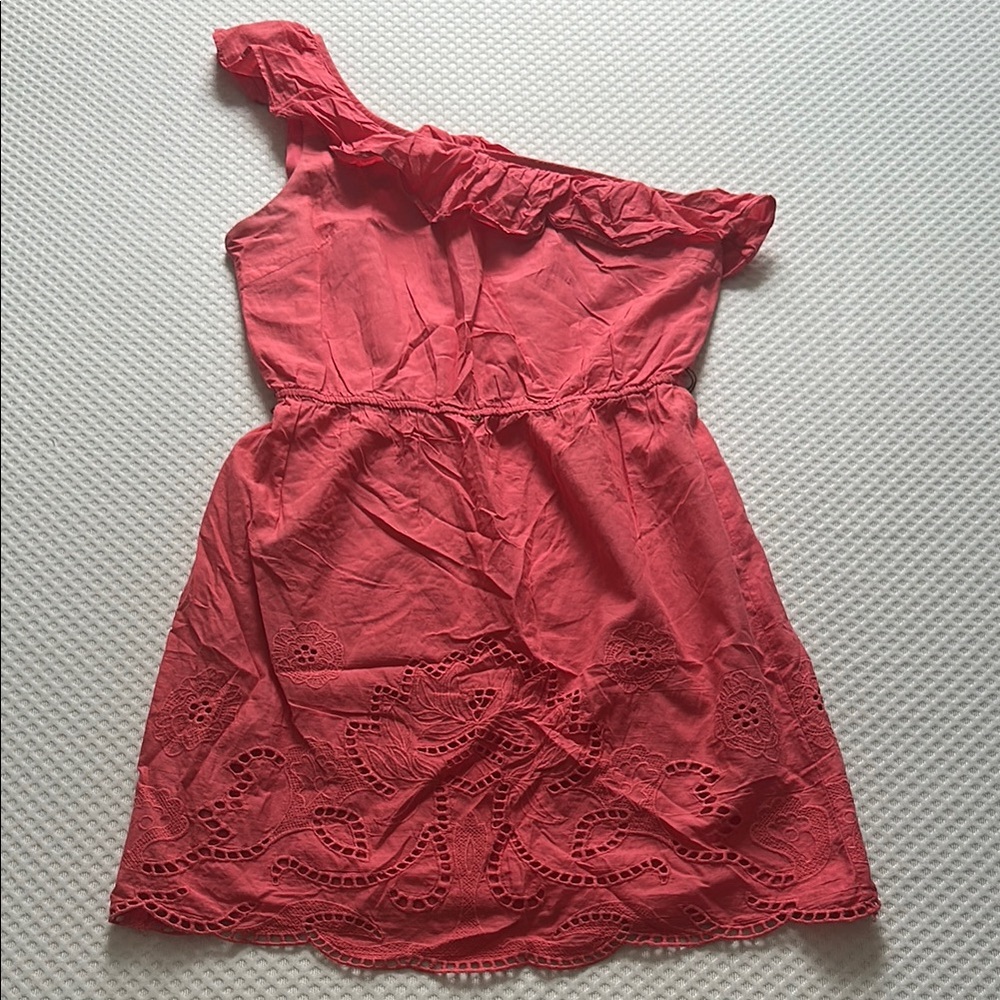 B. Smart Pink Asymmetrical Ruffled Sundress